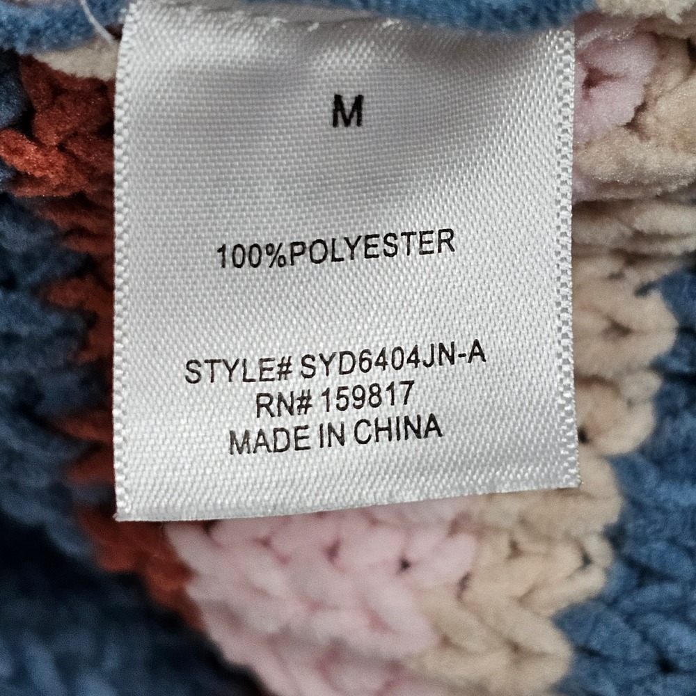 Altar'd State Womens Chenille Striped Cropped Sweater Blue Pink SYD6404JN-A Med - Picture 7 of 10